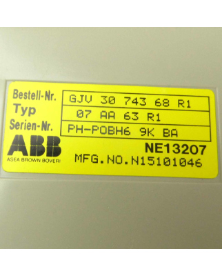 ABB Analog Output Module 07 AA 63 R1 Bestell-Nr.: GJV 30...