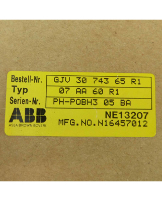 ABB Analog Output Module 07 AA 60 R1 Bestell-Nr.: GJV 30 743 65 R1 OVP