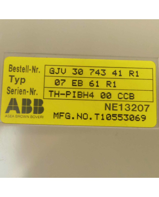 ABB Binary Input Module 07 EB 61 R1 Bestell-Nr.: GJV 30...