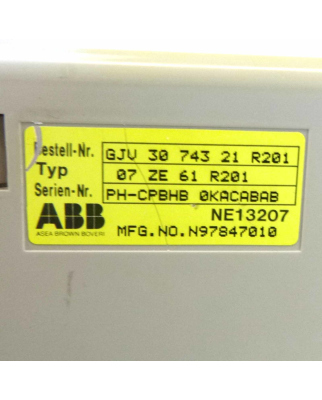 ABB CPU 07 ZE 61 R201 Bestell-Nr.: GJV 30 743 21 R201 #K2...