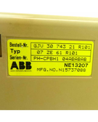 ABB CPU 07 ZE 61 R101 Bestell-Nr.: GJV 30 743 21 R101 GEB