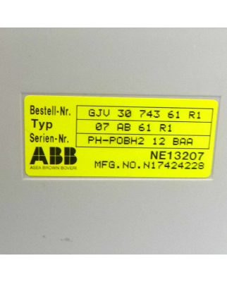 ABB Binary Output Module 07 AB 61 R1 Bestell-Nr.: GJV 30 743 61 R1 NOV