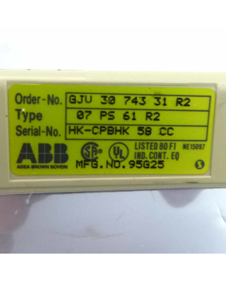ABB Program Memory Module 07 PS 61 R2 Bestell-Nr.: GJV 30 743 31 R2 GEB