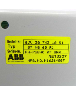ABB Power Supply 07 NG 60 R1 Bestell-Nr.: GJV 30 743 10 R1 GEB