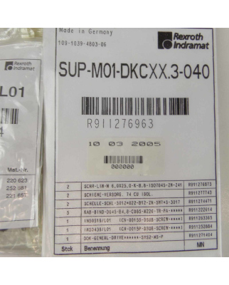 Rexroth Indramat Replacement Parts Kit SUP-M01-DKCXX.3-040 R911276963 OVP