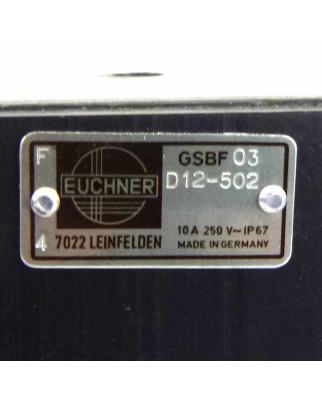 Euchner Reihengrenztaster GSBF03D12-502 10A 250V OVP