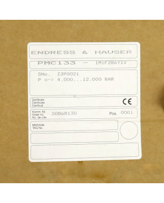 Endress+Hauser Cerabar PMC133-1M1F2B6Y1V OVP