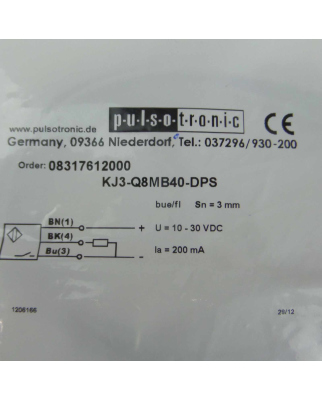 pulsotronic induktiver Sensor KJ3-Q8MB40-DPS 08317612000 OVP