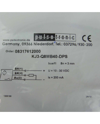 pulsotronic induktiver Sensor KJ3-Q8MB40-DPS 08317612000 OVP
