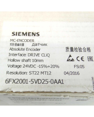 Siemens Absolutwertgeber 6FX2001-5VD25-0AA1 OVP