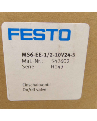Festo Einschaltventil MS6-EE-1/2-10V24-5 542602 OVP
