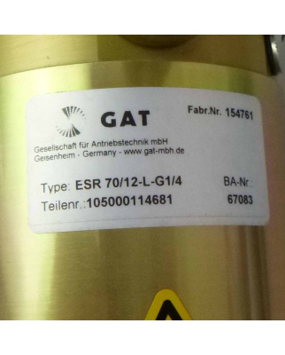 GAT Drehverteiler Type ESR 70/12-L-G1/4 Teile-Nr. 105000114681 NOV