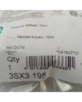 Siemens Getrennter Betätiger 3SX3195 OVP