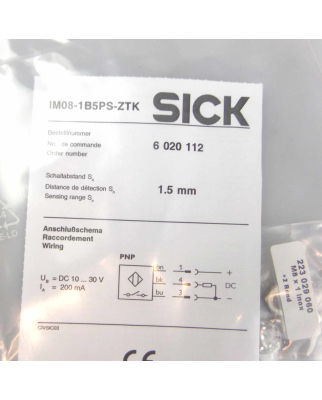 Sick Näherungssensor IM08-1B5PS-ZTK 6020112 OVP