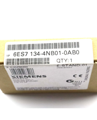 Siemens ET200S AI 6ES7134-4NB01-0AB0 6ES7 134-4NB01-0AB0 / Neu OVP ver
