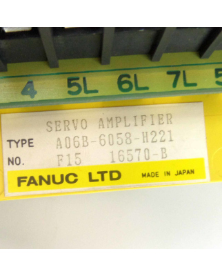 Fanuc Servo Amplifier A06B-6058-H221 GEB