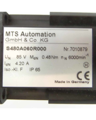 MTS Servomotor S480A060R000 6000 RPM 4,2A 85V NOV
