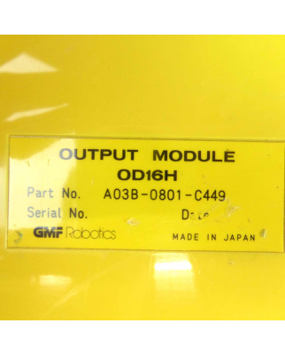 Fanuc/GMF Robotics Output Module OD16H A03B-0801-C449 GEB
