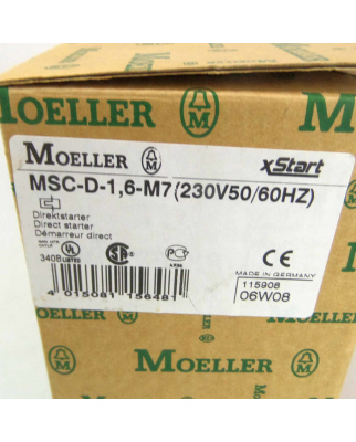 Moeller Direktstarter MSC-D-1,6-M7 (230V50/60HZ) 115908 OVP