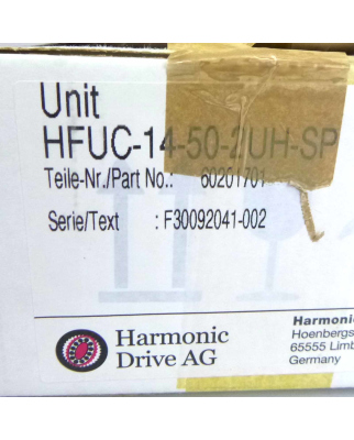 Harmonic Drive AG Getriebe HFUC-14-50-2UH-SP 60201701 OVP