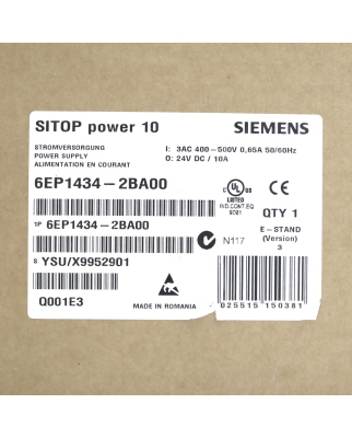 Simatic SITOP power 10 6EP1434-2BA00 OVP