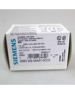 Siemens Drucktaster 3SB3202-0AA31-0CC0 OVP
