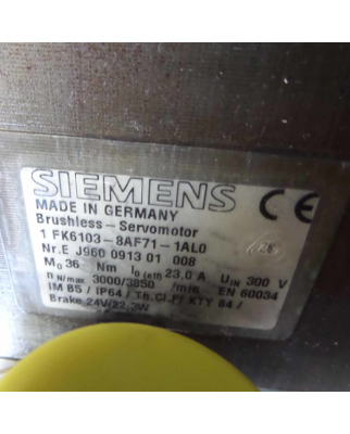 Siemens AC-VSA-Motor 1FK6103-8AF71-1AL0 GEB