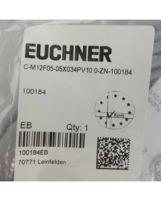 Euchner Verbindungskabel C-M12F05-05X034PV10,0-ZN-100184 100184 OVP