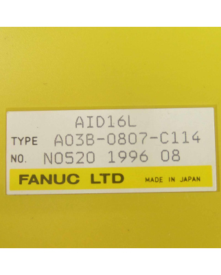 Fanuc Input Modul AID16L A03B-0807-C114 GEB