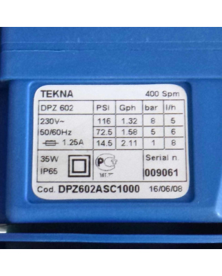 Seko Tekna Magnet-Dosierpumpe DPZ 602 DPZ602ASC1000 5-8...