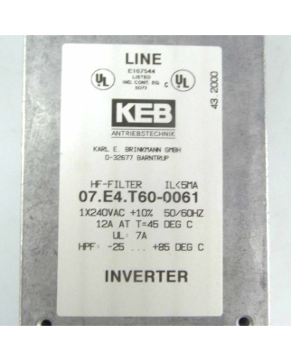 KEB HF-Filter 07.E4.T60-0061 GEB