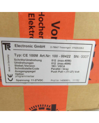 TR Electronic Drehgeber CE100M 100-00422 OVP