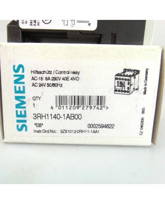 Siemens Hilfsschütz 3RH1140-1AB00 OVP