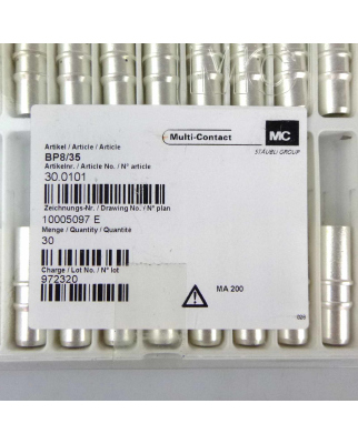 Stäubli Electrical / Multi Contact Buchse BP8/35 30.0101 (30Stk.) OVP