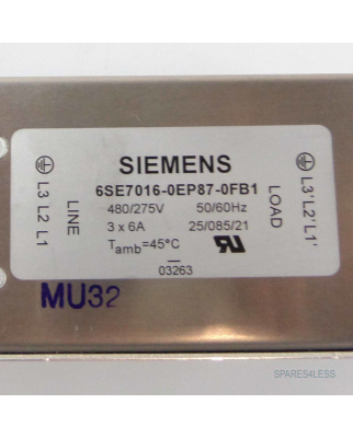 Siemens SIMOVERT Entstörfilter 6SE7 016-0EP87-0FB1 GEB