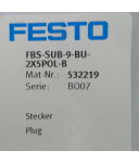 Festo Stecker FBS-SUB-9-BU-2X5POL-B 532219 OVP