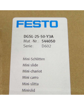 Festo Mini-Schlitten DGSL-25-50-Y3A 544050 OVP