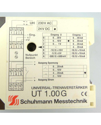 Schuhmann Messtechnik Universal-Trennverstärker UT 1.00G 24VDC #K2 GEB