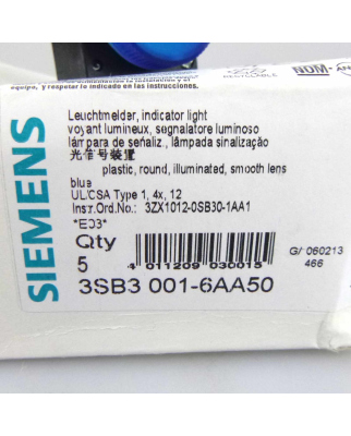 Siemens Leuchtdrucktaster 3SB3 001-6AA50 (5Stk.) OVP