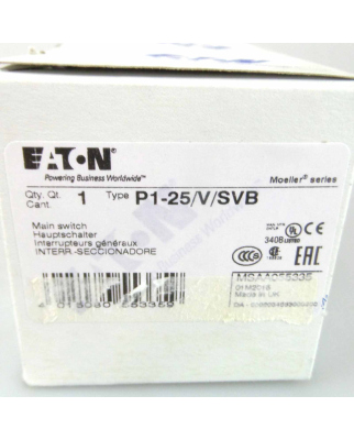 Eaton Hauptschalter P1-25/V/SVB 055335 OVP