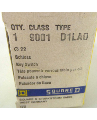 SQUARE D Schlüsselschalter D1LAO OVP