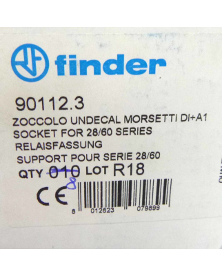 Finder Relais Sockel 90.112.3 10A 400VAC (8Stk.) OVP