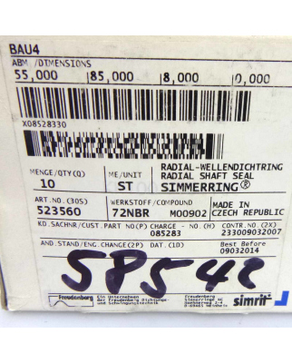 Simrit Radial-Wellendichtring 523560 (9Stk.) OVP