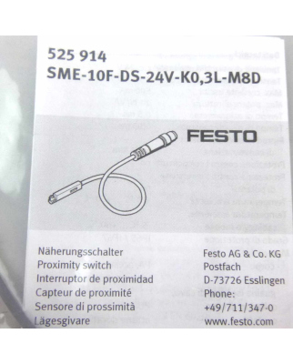 Festo Näherungsschalter SME-10F-DS-24V-K0,3L-M8D 525...