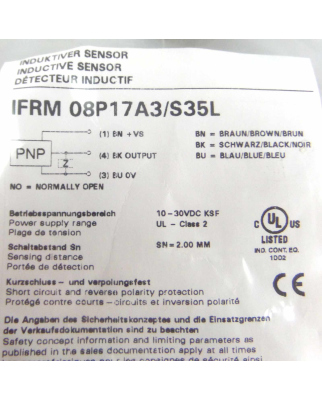 Baumer electric induktiver Näherungsschalter IFRM 08P17A3/S35L OVP