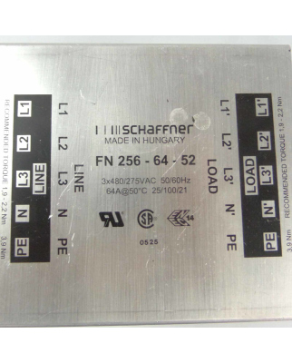 Schaffner Netzfilter FN256-64-52 3x480/275VAC 50/60Hz GEB