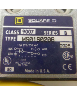 SQUARE D Limit Switch MS01S0206 Ser.B GEB