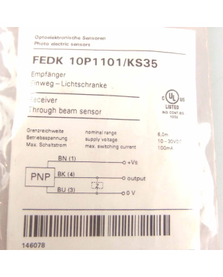 Baumer electric Einweglichtschranke FEDK 10P1101/KS35 OVP
