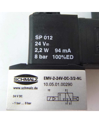 SCHMALZ Elektromagnetventil EMV-2-24V-DC-3/2-NC NOV
