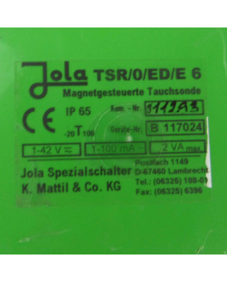 Jola Magnetgesteuerte Tauchsonde TSR/0/ED/E6 GEB